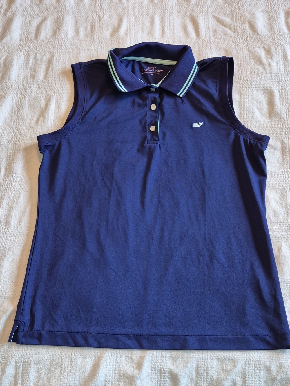 Vineyard Vines women's Medium golf/tennis sleeveless polo shirt Navy blue EUC
